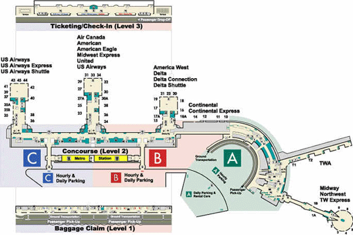 Reagan airport terminal map